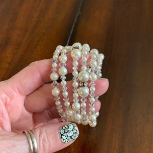Bracelet faux Pearls and Swarovski Crystal